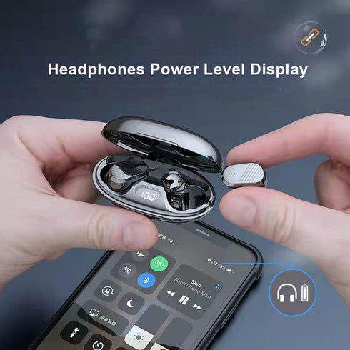 True Wireless Invisible Earbuds, Sleep Headphones with Microphone, USB-C Charge, IPX5 Waterproof, Touch Control