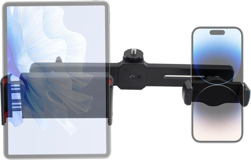 JoyHuaTrade Dual Holder Smartphone and Tablet Tripod Mount Adapter, Universal 360 Rotation Adjustable