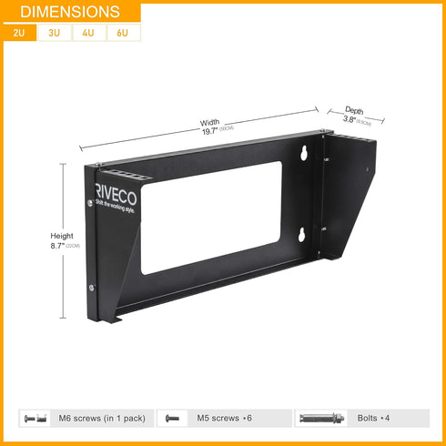 RIVECO 2U Wall Mount Rack for Network - Reinforced Heavy Load Small Server Racks for 19 inches IT Equipment