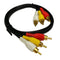 iMBAPrice 6 Feet 3RCA to 3RCA Audio and Video Cable, Gold Plated Male to Male Composite AV Cable