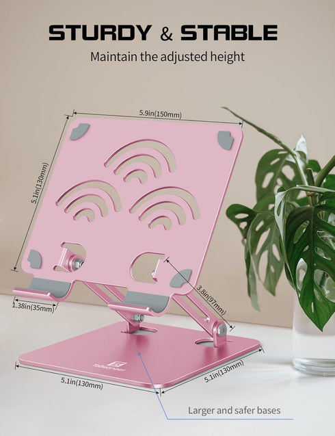 ToBeoneer 12 Inches. Adjustable Tablet Stand for Desk, Premium Aluminum Holder for iPads, Tablets, Kindles, Switch