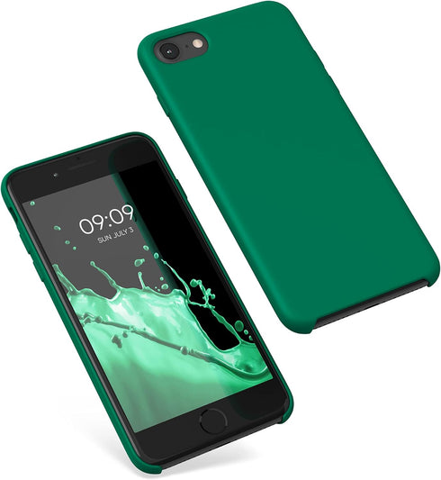 kwmobile TPU Silicone Case for Apple iPhone SE (2022/2020), iPhone 8/7 - Soft Finish Phone Cover, Emerald Green