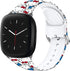 Floral Pattern Printed Cartoon Watch Bands for Fitbit Versa 4/3/Sense, Soft Silicone Sport Replacement