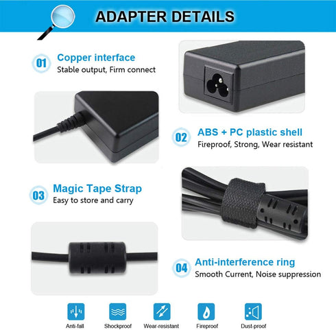 65W AC Adapter Charger 18.5V 3.5A Compatible with HP Pavilion G4 G6 G7 G32 G42 G56 G60 G61 G62 G71 G72 DV3 DV4 DV5 DV6