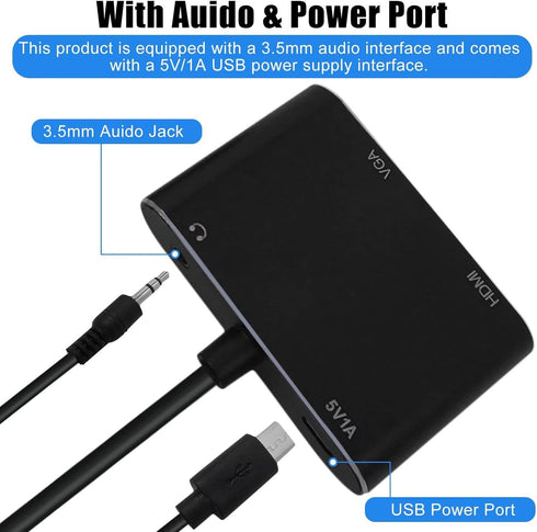 INGQI 2 1,1080P@60HZ New VGA to HDMI+VGA Adapter for Dual Monitors, VGA to HDMI Adapter Splitter in Full HD Display