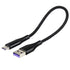 Short Charging Cable for iPhone 15, USB to USB C Charger Cord, 1 ft