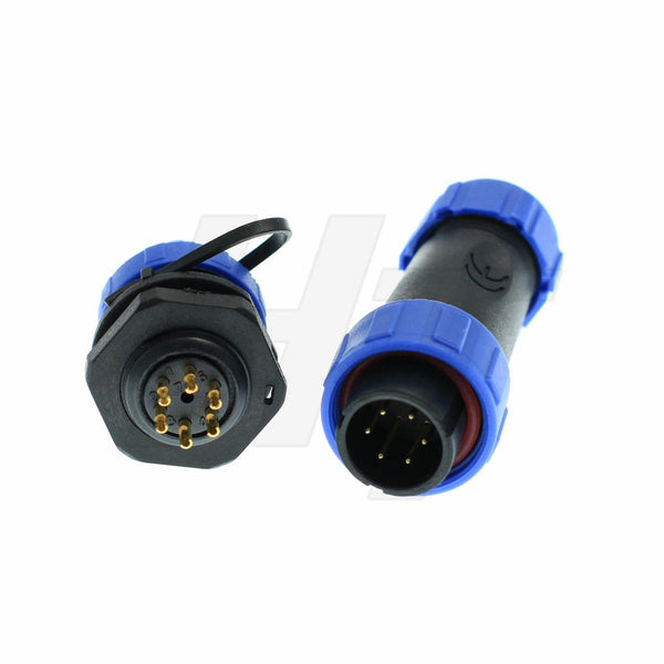 HangTon HE17 6 Pin Male Cable Plug, Outdoor Waterproof Circular Power Connector