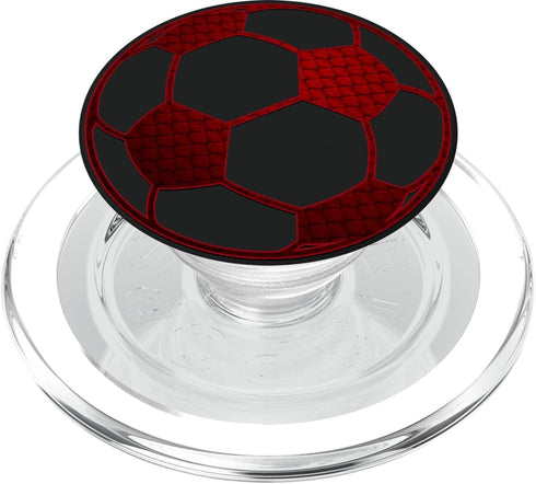 Red Soccer Ball on a Black PopSockets PopGrip for MagSafe