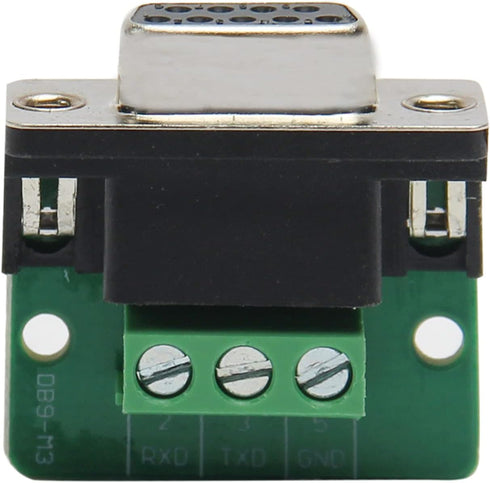 Fielect D-sub DB9 Breakout Board Connector, 9 Pin 2 Row Female Port, Solderless Terminal Block Adapter, 1PCS
