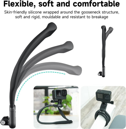 TELESIN SE Neck Mount Necklace with Phone Holder, POV Selfie Video Vlog Lanyard Strap for GoPro 12 11 10 9 8