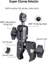 FANAUE 1" Action Camera Universal Ball Adapter with Handlebar Base Mount Strong Rod Clamp,B Size Ball Compatible Gopro