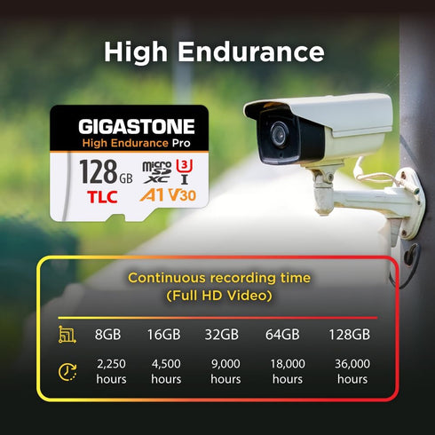 Gigastone 5 128GB 100MB/s, A1 V30 U3 Yrs Free Data RecoveryDash Cam Micro SD Card, TLC High Endurance Pro, Speed Up
