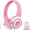 SIMOLIO Wired Headphones for Kids with Mic & Share Port, 75dB/85dB/94dB Volume Limit, Children Headphone with Portable