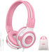 SIMOLIO Wired Headphones for Kids with Mic & Share Port, 75dB/85dB/94dB Volume Limit, Children Headphone with Portable
