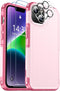 SPIDERCASE Heavy Duty Shockproof Case for iPhone 14/15, Pink, 15 FT Military Grade Drop Protection, 2 Pack Protectors.