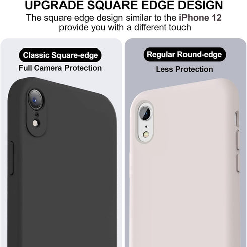 Vooii iPhone XR Case - Black, Upgraded Liquid Silicone, Soft Anti-Scratch Microfiber Lining, Square Edges, Camera