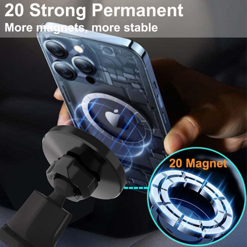 Magnetic Car Cup Holder Phone Mount for MagSafe, 2 Pack Cell Phone Mount for Car Cup Holder & Air Vent for iPhone 15 14