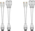 Ethernet PoE Splitter Combiner Adapter, BesCable Outdoor Waterproof RJ45 Converter Kit for IP Camera, 2 Sets