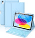 Hamile for iPad 10th Generation Case with Keyboard, 10.9 Inch, 7 Colors Backlit Wireless Detachable Folio Cover, Sky