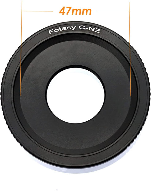 Fotasy 16mm 16mm 30 50 5 6 7 6II 7II 9 C Mount Cine lens to Nikkor Z Mount Adapter, C Mount NKZ Adapter, lens to Z
