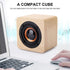 Retro Wireless Bluetooth Speaker, Yellow Wooden USB-Powered Portable Speaker with HD Sound and Rich Bass for Computer PC