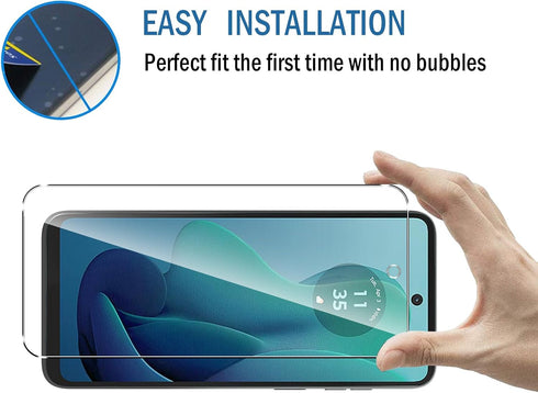 2 Pack Screen Protector for Moto G 5G 2024, Full Coverage 9H Tempered Glass, HD Clear, Bubble-Free