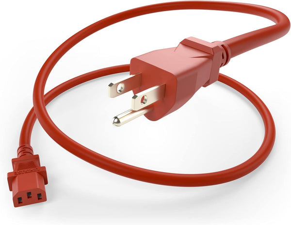 UNC 1ft (0.3m) Power Cord NEMA 5-15P to IEC C13 10Amp 18AWG 125V