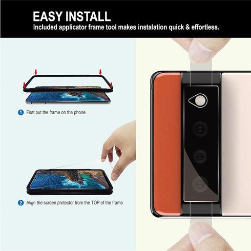 Pixel 6 Screen Protector - Tempered Glass with Camera Lens Protector for Google Pixel 6 [Fingerprint