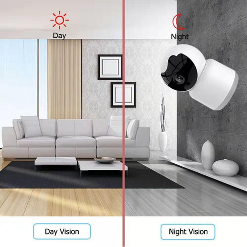 Tuya 3MP Indoor Pan-Tilt Smart Camera for Home Security, Motion Tracking, 2-Way Audio, Compatible with Alexa & Google