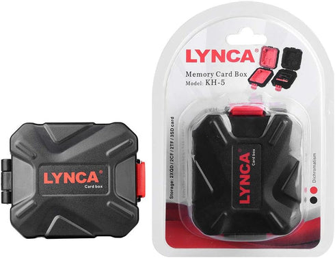 LYNCA Memory Card Hard Protector Case, Water-Resistant Anti-Shock Storage Box for 3 SD, 2 TF/Micro SD, 2 CF, 2 XQD