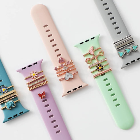 Charms for Apple Watch Band 41mm 45mm 40mm 44mm 38mm 42mm, Decorative Metal Sparkles Jewelry Accessories for iwatch