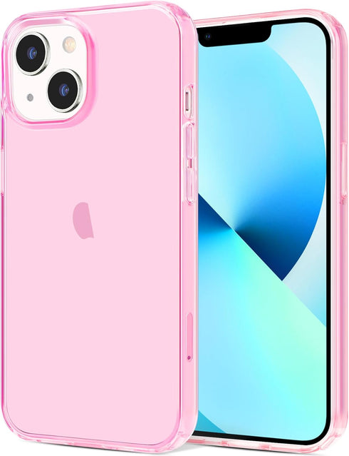 JJGoo Clear Pink Soft Shockproof Protective Slim Thin Phone Bumper Cover for iPhone 13, 6.1 inch 2021