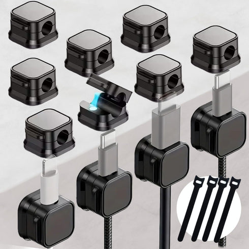 Generic Cord Organizer Holder 12-Pack with 4 Cable Ties Magnetic Cable Clips with