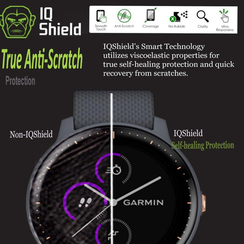 IQShield Screen Protector for Garmin Vivoactive 3 Music, 6-Pack, Anti-Bubble Clear TPU Film
