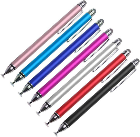 BoxWave Stylus Pen for Nintendo Switch, DualTip Capacitive Stylus, Fiber Tip Disc Tip, Metallic Silver