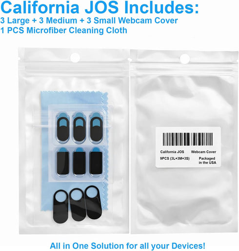 California JOS 9 Pack(3 3 3 0.03 inch Large + Medium + Small) Ultra Thin Webcam Cover Slide Camera Blocker Protect Your