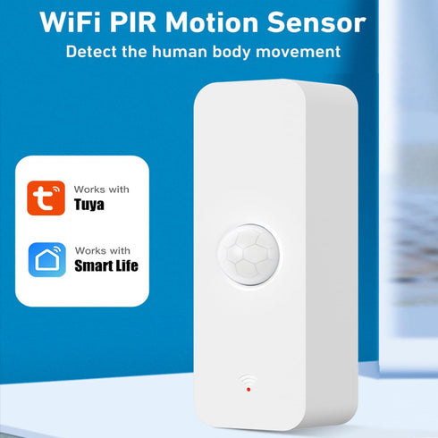 WiFi PIR Motion Sensor, Smart Indoor Motion Detector with App Alerts & Records, Battery Included for Home Automation