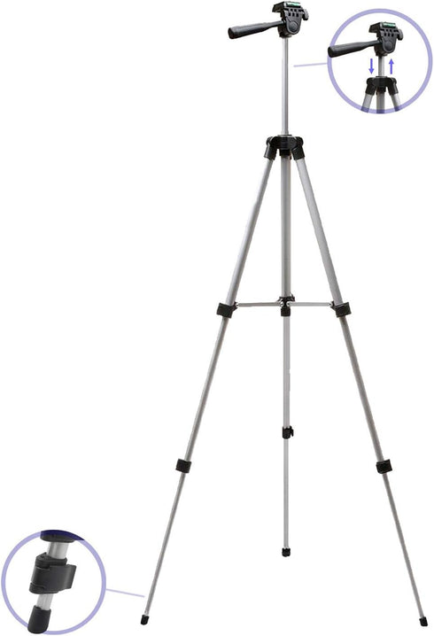50 Inch Aluminum Camera Tripod for Canon, Nikon, Sony, Samsung, Olympus, Panasonic & Pentax + eCost Microfiber