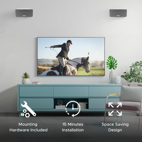 Play 3 Wall Mount for Sonos Play:3, White Twin Pack, Adjustable Swivel & Tilt Mechanism with Mounting Brackets