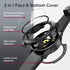 Miimall Waterproof Case for Samsung Galaxy Watch 6 40mm, Hard PC Bumper with Tempered Glass Screen Protector, Frosted