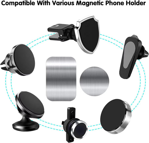 Mounts),4 Case(2 2 S-07N(Silver) Adhesive Thin Metal Plates(Compatible with Magnetic Piece Metal Plates for Phone