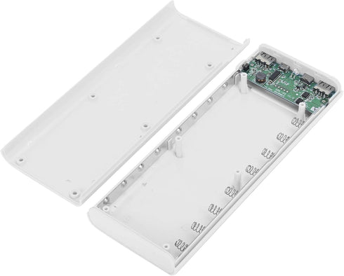 Cuifati Power Bank Kit, Lightweight 8 x Battery Storage Box, DIY Portable Power Bank Accessory, White