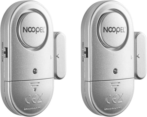 Door Window Alarm 2 Pack, New Version with Two Volume Levels, NOOPEL Burglar Intruder Entry Alarm