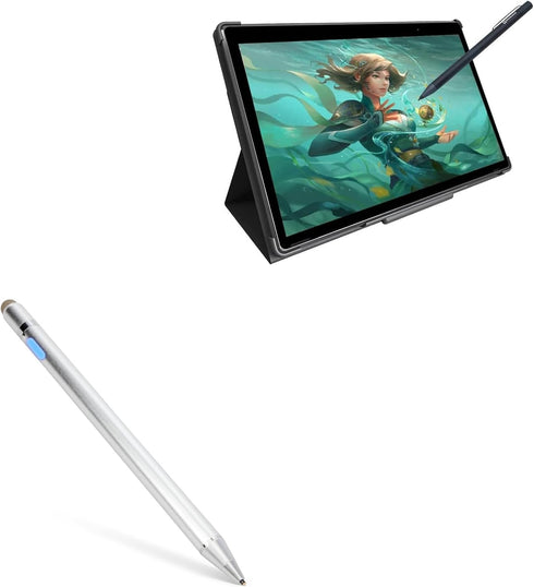 BoxWave Stylus Pen Compatible with Simbans PicassoTab XL (11.6 in) - AccuPoint Active Stylus, Metallic Silver