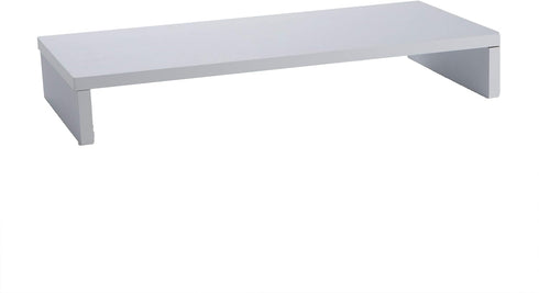 Mind Reader Woodland Collection Monitor Stand, 33 lb. Capacity, Desktop Organizer, White