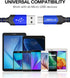 JSAUX Micro USB Cable (2-Pack 6.6FT) - Nylon Braided Charger for Galaxy S7, S6, J7 Edge, Note 5, Kindle, MP3 - Blue