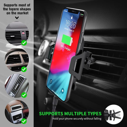 Esoulk 360 17/16/15/14/13 One-Touch Air Vent Car Phone Holder, Push Button Release Vent Phone Mount, Rotation Phone