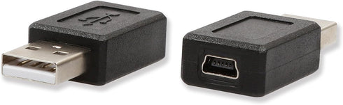 ELECTOP 2 Pack USB 2.0 A Male to USB B Mini 5 Pin Female Adapter Converter