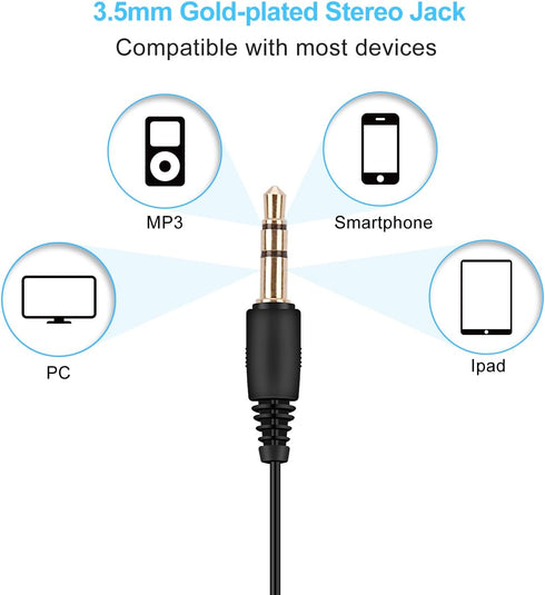 AGPTEK IPX8 Waterproof Black In-Ear Earphones with Coiled Cable & Stereo Audio Extension for Swimming.