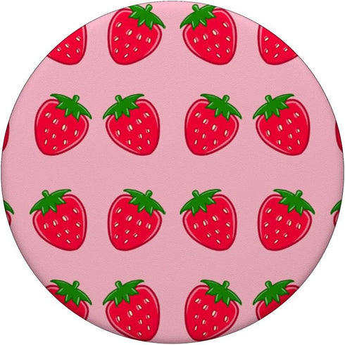 Strawberry Pattern Cool Shrub Plant Fruit Berry Lover Gift, PopSockets Standard PopGrip
